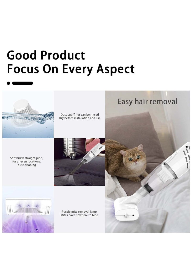 Vacuum Cleaner Hoovers Mite Removal Instrument Handheld Vacuum Cleaner Vacuum Cordless Cleaner Home Wireless Handheld Vacuum for Car Home Computer Keyboard (white)