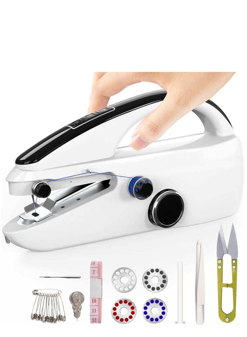 Mini Sewing Machine,Handheld Sewing Machine,Easy to Use and Fast Stitch Suitable for Clothes,Fabrics, DIY Home Travel