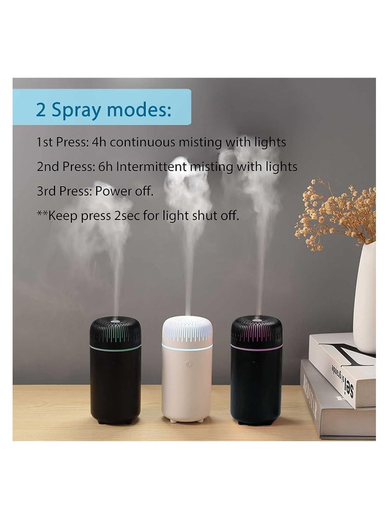 Car Diffuser USB Mini Humidifier Ultrasonic Essential Oil Cool Mist Air Freshener Car Office Bedroom Home Black