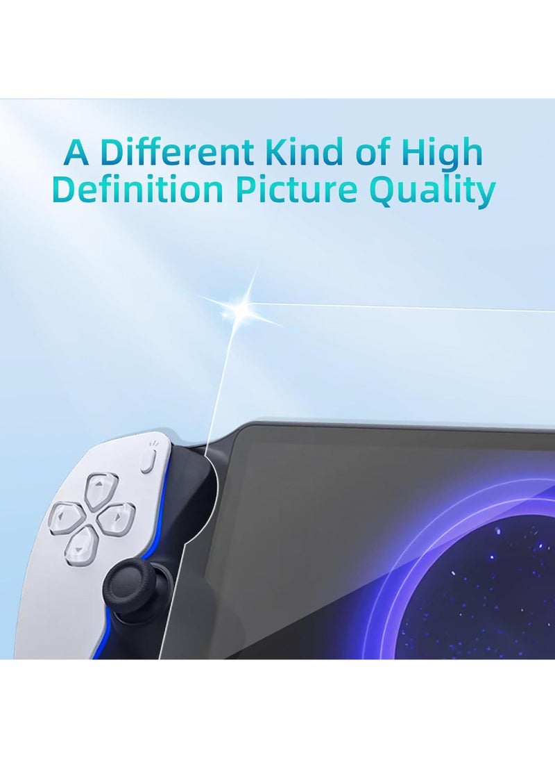 PC Case for PlayStation Portal Remote Player 3-In-1 Set with Hard PC Case Tempered Film Thumb Cap for PS5 Playstatiofn Portal Accessory Kit