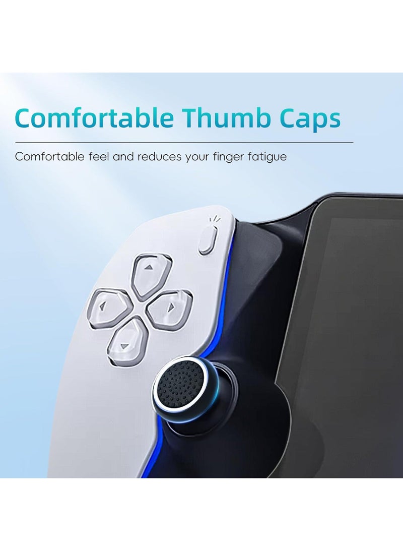 PC Case for PlayStation Portal Remote Player 3-In-1 Set with Hard PC Case Tempered Film Thumb Cap for PS5 Playstatiofn Portal Accessory Kit