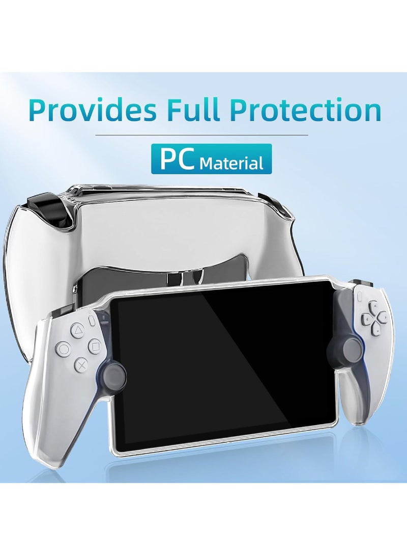 PC Case for PlayStation Portal Remote Player 3-In-1 Set with Hard PC Case Tempered Film Thumb Cap for PS5 Playstatiofn Portal Accessory Kit