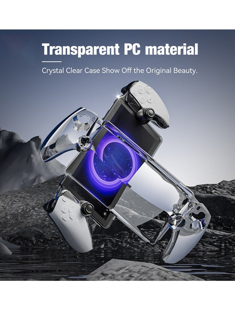 Crystal Clear Hard Protective Case for Playstation 5 Portal,Anti-Scratch Protective Cover with Ergonomic Grip for Playstation Portal Remote Player, Transparent