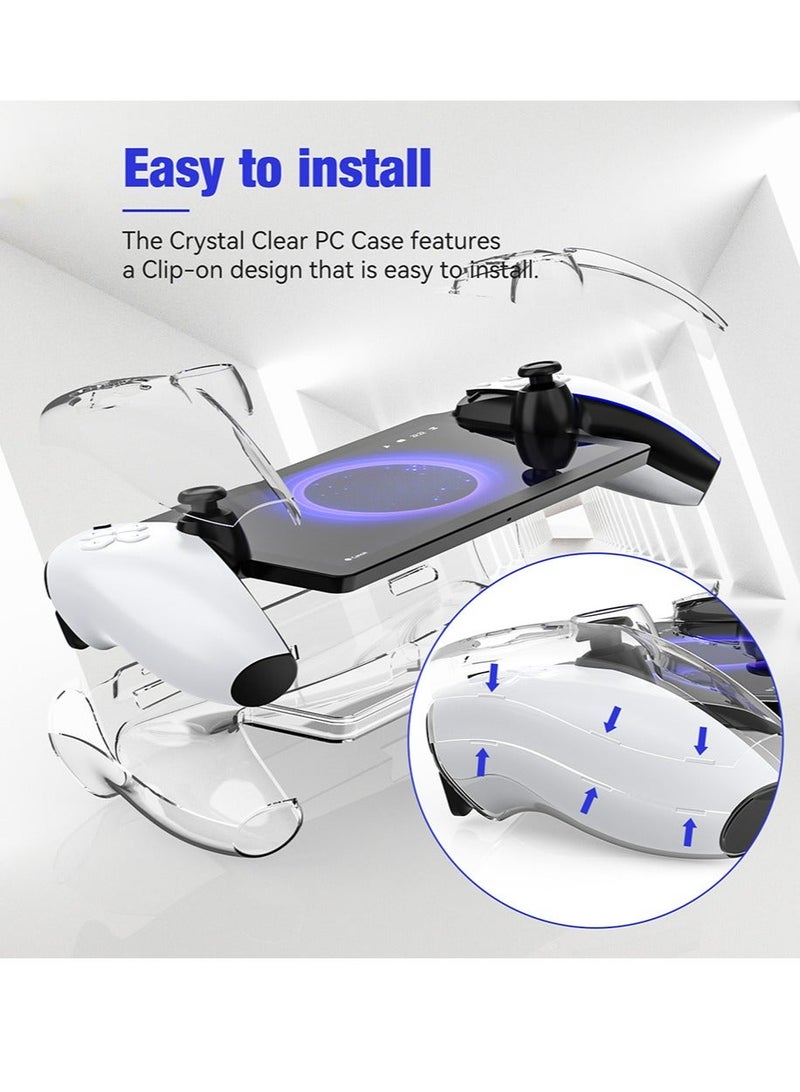 Crystal Clear Hard Protective Case for Playstation 5 Portal,Anti-Scratch Protective Cover with Ergonomic Grip for Playstation Portal Remote Player, Transparent