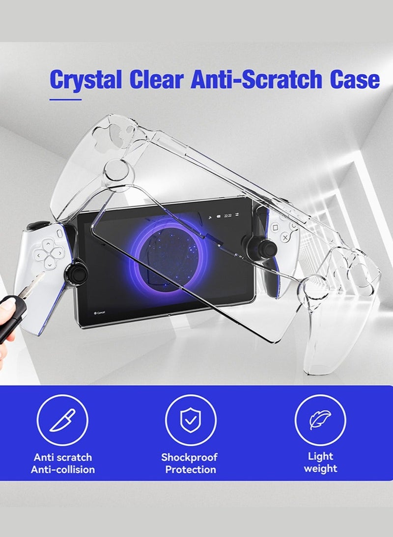 Crystal Clear Hard Protective Case for Playstation 5 Portal,Anti-Scratch Protective Cover with Ergonomic Grip for Playstation Portal Remote Player, Transparent