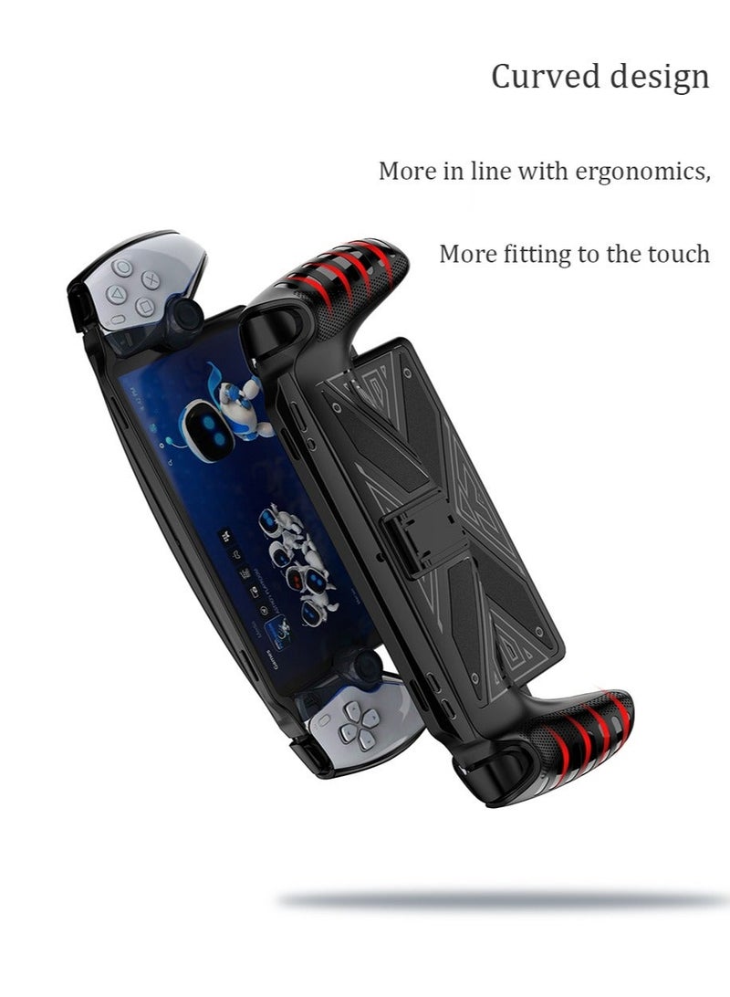 Silicone Protecor Cover Case Compatible with Playstation Portal Remote Player,Protective Skin Cover for PS5 Portal-Shockproof Anti-Scratch Soft TPU with bracket (Black)