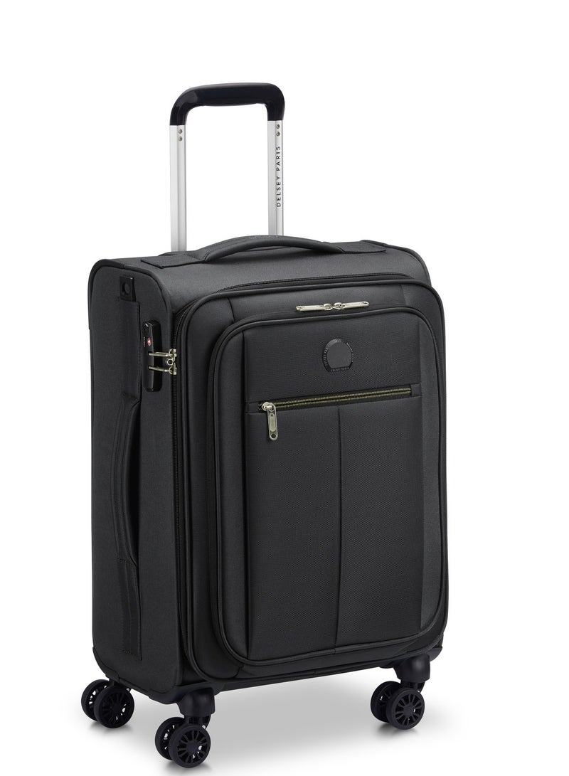 Delsey Pin Up 6 55cm Softcase 4 Double Wheel Cabin Trolley Case Black