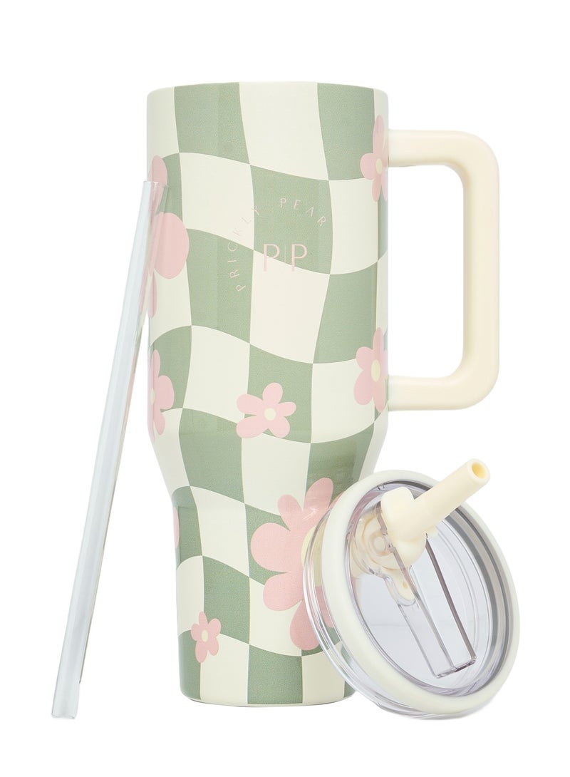 Stainless Steel 40 Oz Hydrator Flask Floral Gingham