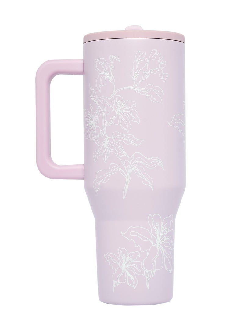 Stainless Steel 40 Oz Hydrator Floral Pink