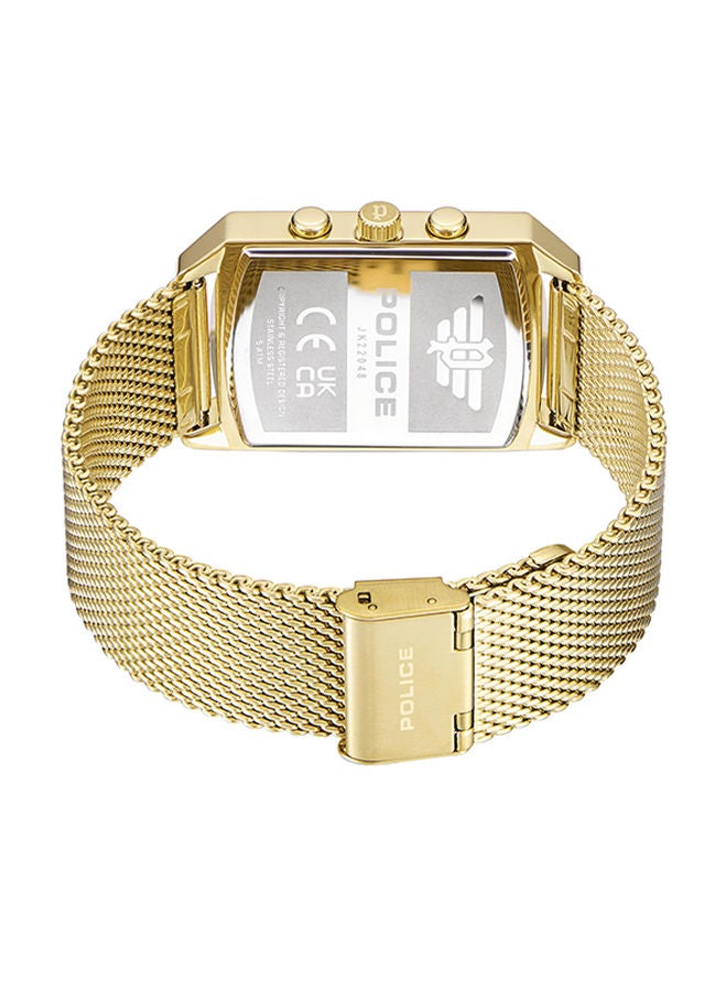 Saleve Watch For Men Black Dial And Yellow Gold Plated Mesh Bracelet