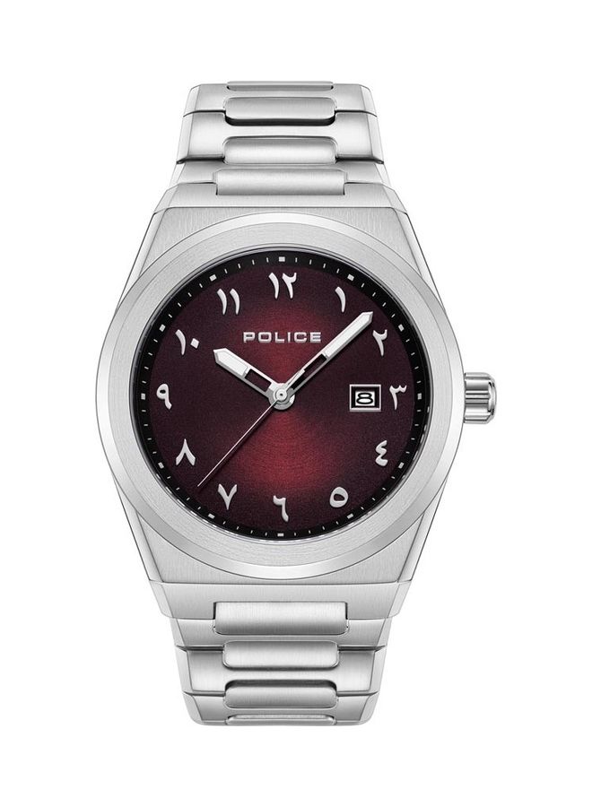 Salkantay Watch For Men Burgundy Silver Bracelet