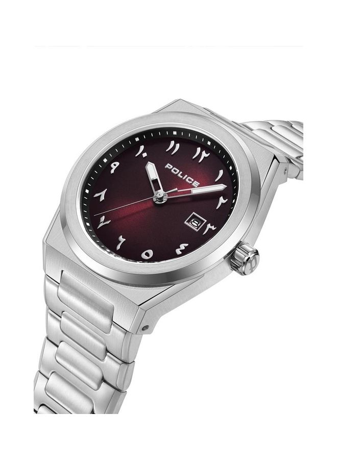 Salkantay Watch For Men Burgundy Silver Bracelet