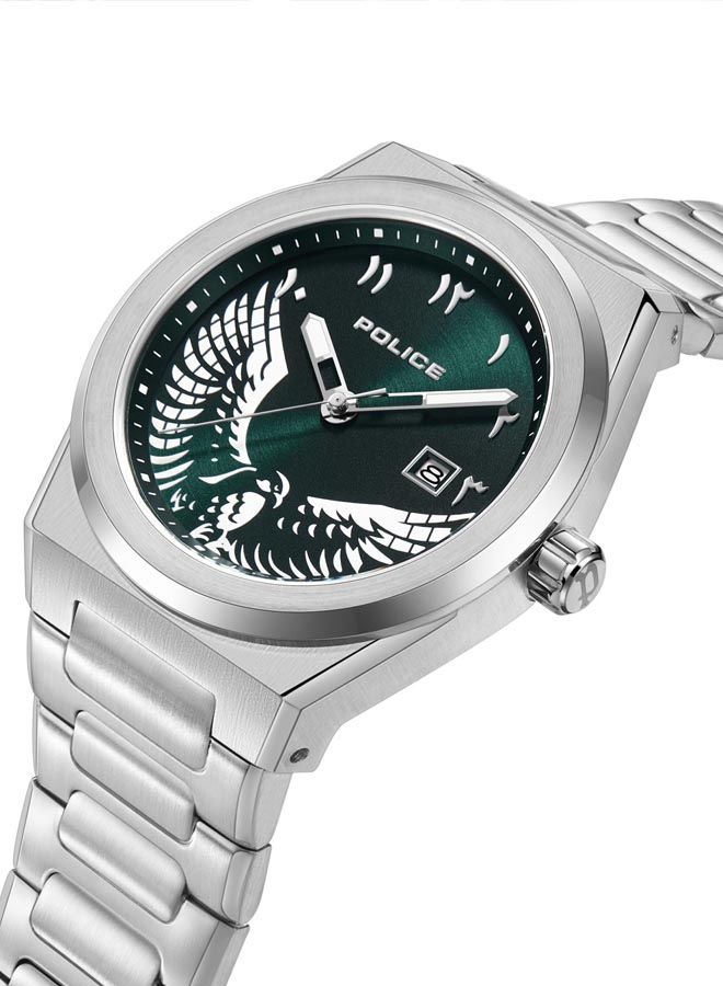 Salkantay Watch For Men Green Dial And Silver Bracelet