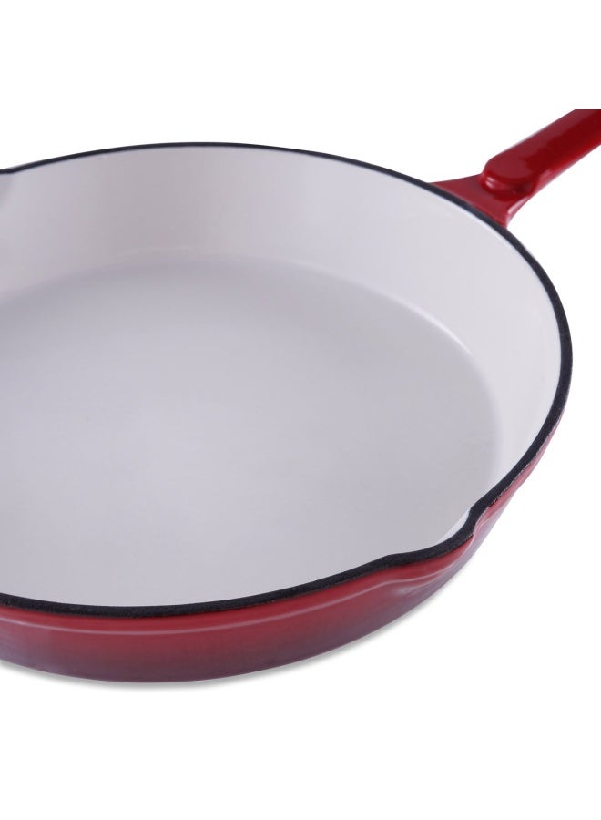 Glazura Enameled Cast Iron Fry Pan 35X20X4cm - Ombre Red