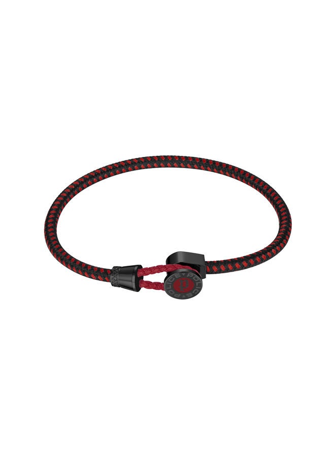 POLICE - Button Bracelet for Men Black with Black Red Cord - PEAGB0011605