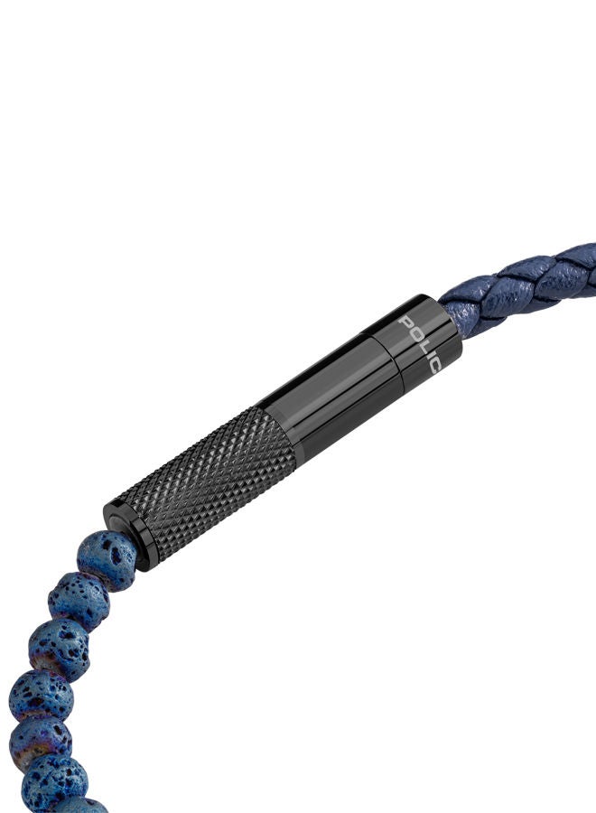 POLICE - Twine Bracelet for Men Blue& Gun beads with Leather - PEAGB0012502