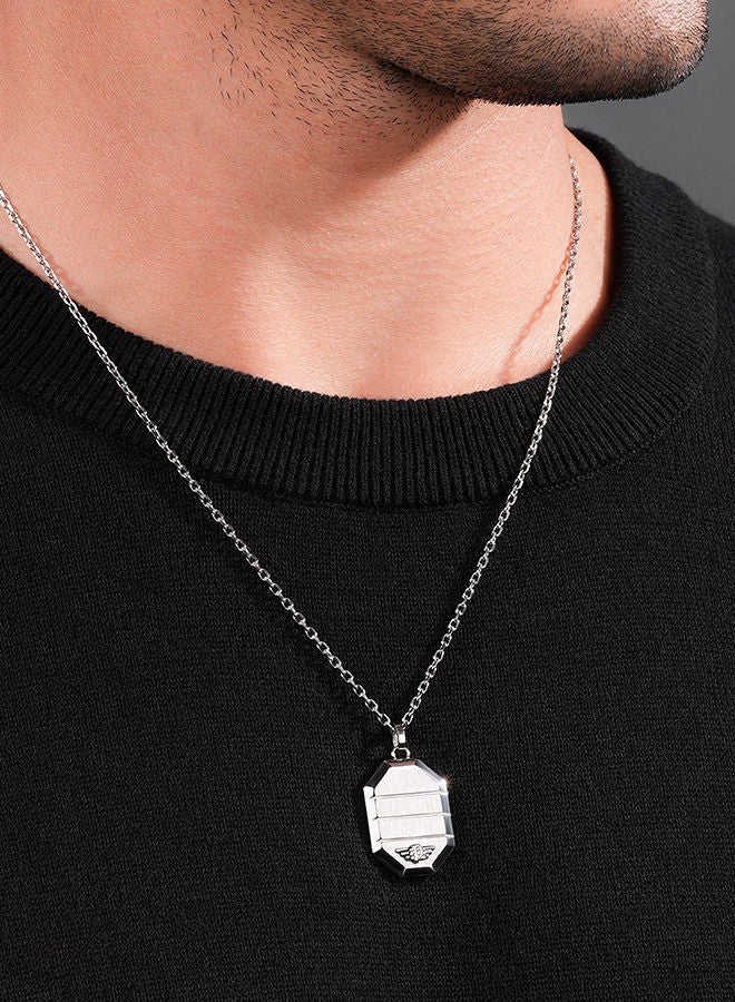 Police Revelry Stainless Steel Gents Necklace With Wing Logo Octagon Shape - PEAGN0033304