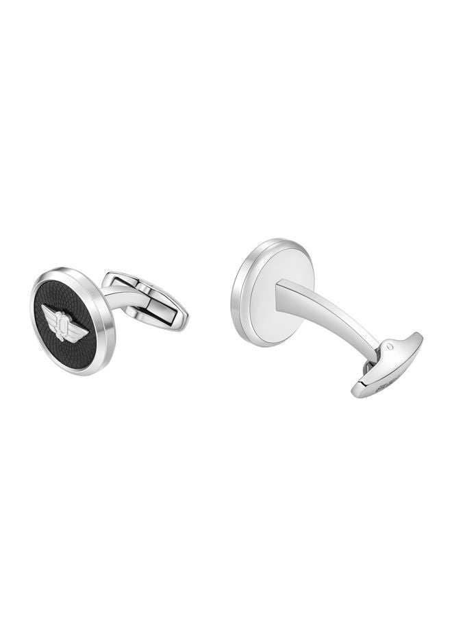 POLICE - Extended Cufflink For Men Stainless Steel Black  - PEAGC0004002