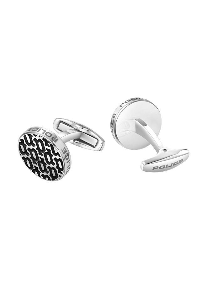 Hero Full Stainless Steel Gents Cufflinks With Black P Logo MonogramPEAGC0022704