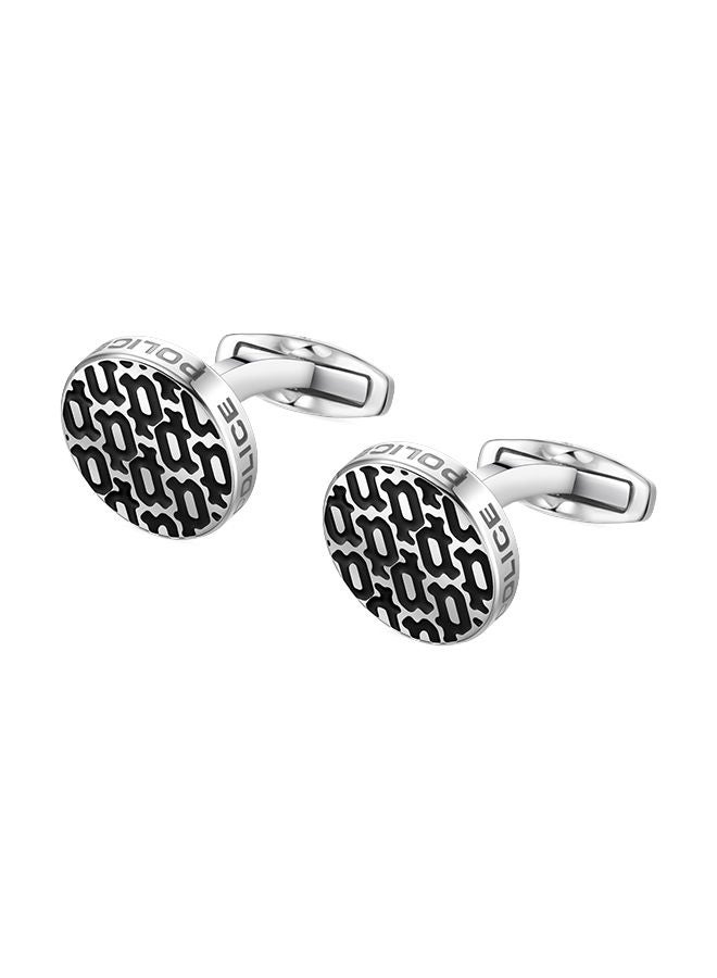Hero Full Stainless Steel Gents Cufflinks With Black P Logo MonogramPEAGC0022704