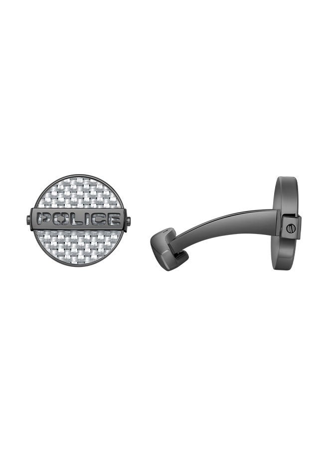 Cut Grey with Silver Carbon Fibre Cufflinks for Men