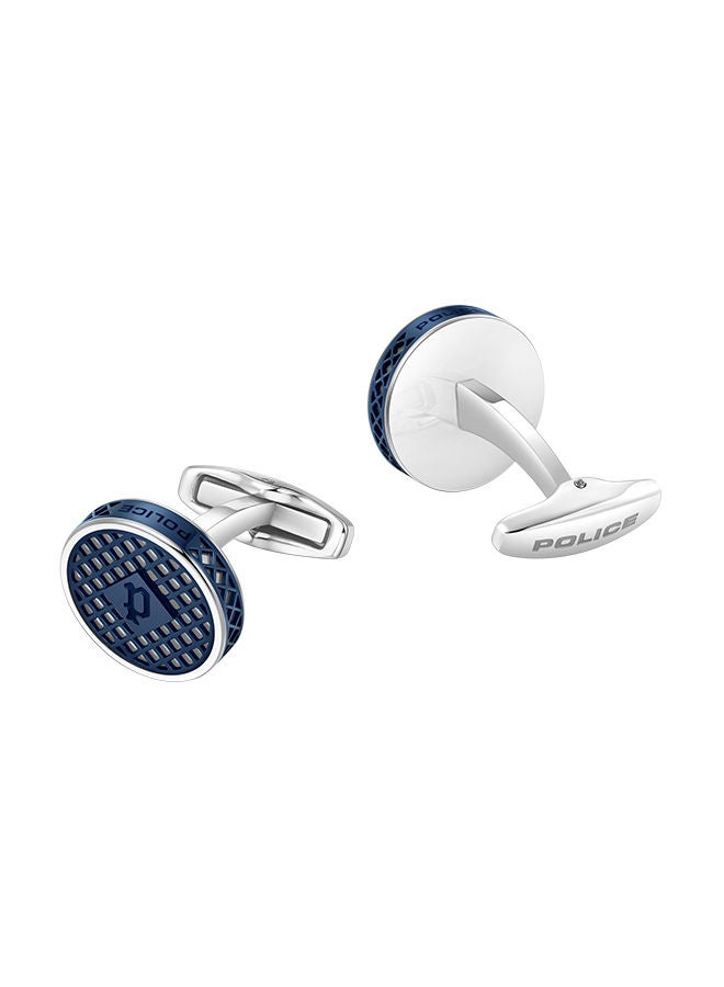 Net Stainless Steel And Blue Two Tone Gents CufflinksPEAGC0022903