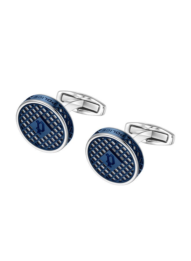 Net Stainless Steel And Blue Two Tone Gents CufflinksPEAGC0022903