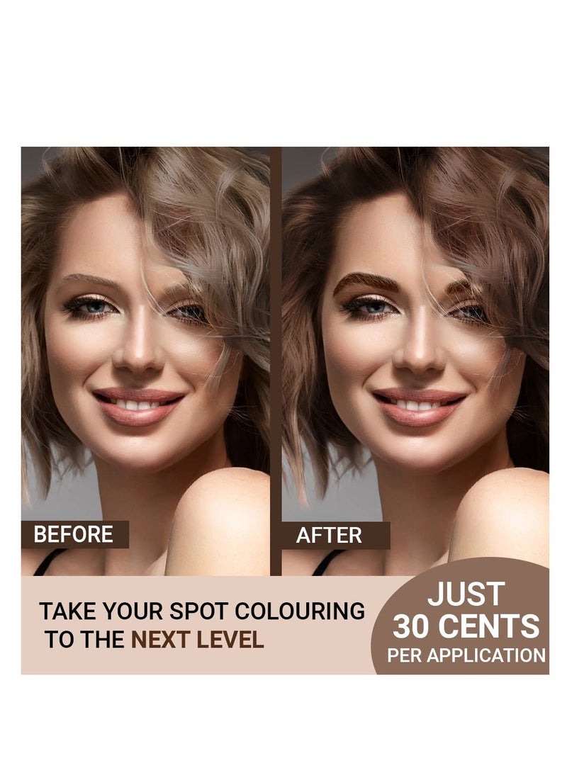 MinaiBrow Tint Kit Light Brown | Natural Spot Coloring Brow Powder with Brush for Tinting | Water & Smudge Proof Instant Brow Dye, 100% Gray Converge, Ammonia Free, Color: Light Brown