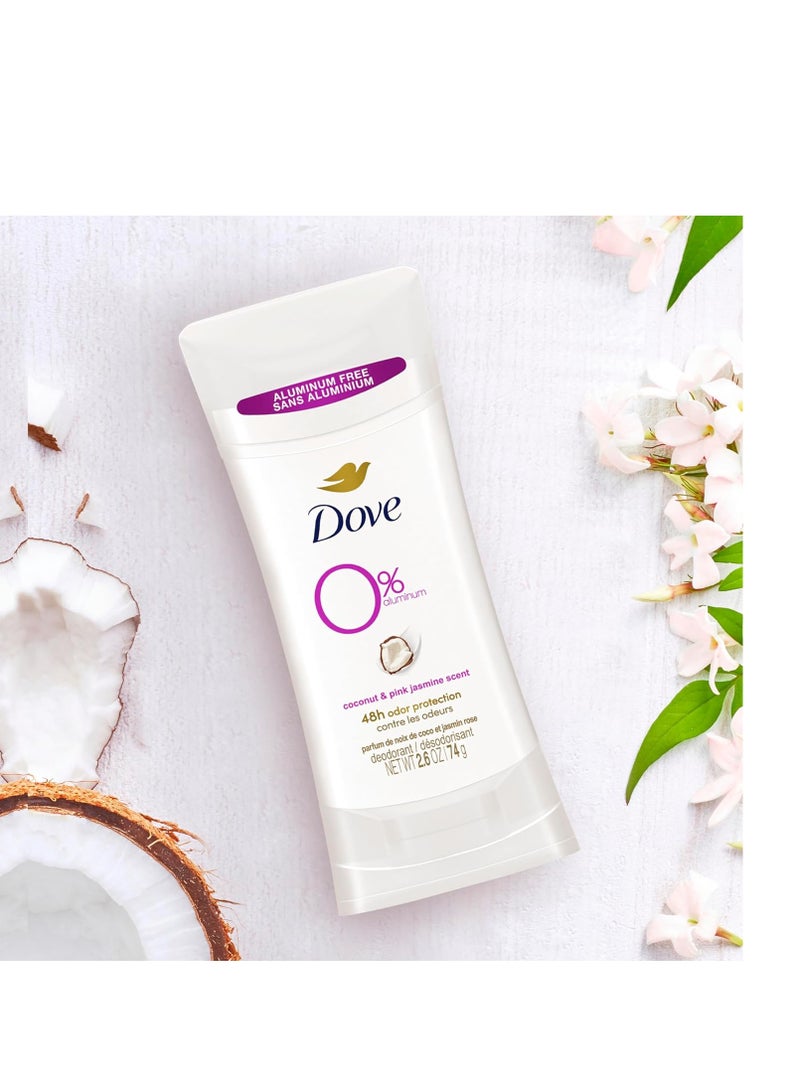 Dove Aluminum Free Deodorant for Women 24-Hour Odor Protection, Coconut and Pink Jasmine, 7.8 Oz, 3 Count