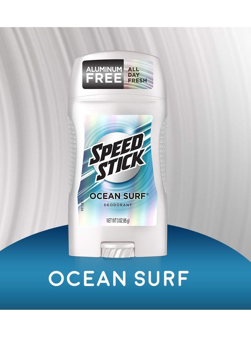 Speed Stick Underarm Deodorant for Men, Aluminum Free, Ocean Surf - 3 Ounce (Pack of 6)