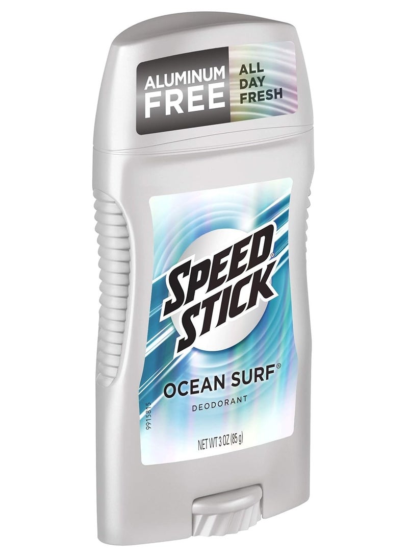 Speed Stick Underarm Deodorant for Men, Aluminum Free, Ocean Surf - 3 Ounce (Pack of 6)