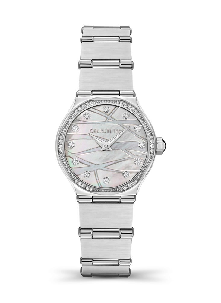 CERRUTI 1881 Rendinara White Mother of Pearl Dial Watch for Women with Stainless Steel Bracelet - CRM35503