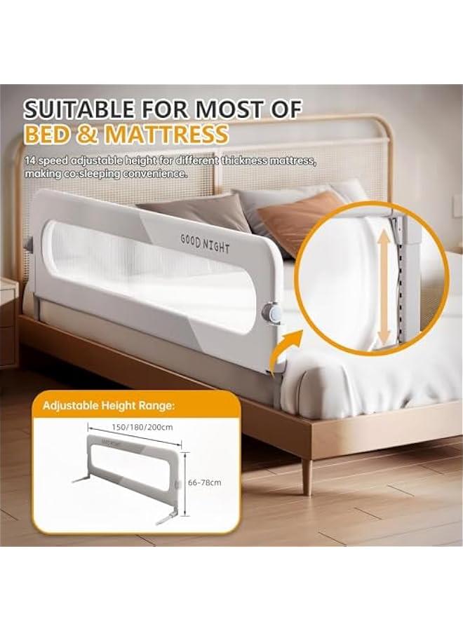 Toddler Bed Rails for Crib, Foldable Bed Rail for Toddlers, Portable Baby Bed Rails Guard Bumper for Baby Kids, Safe Bed Side Rail for Twin, Queen, King, Full Size Beds