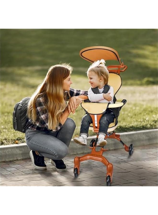 Travel Stroller 360°Reversible Seat Lightweight Baby Umbrella Stroller With Compact Fold (Brown)