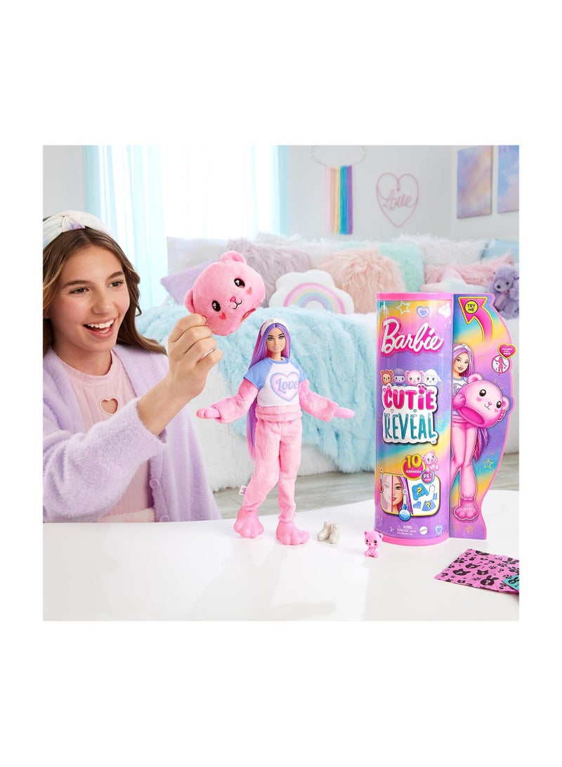 Barbie Cutie Reveal Doll And Accessories, Cozy Cute Tees Teddy Bear