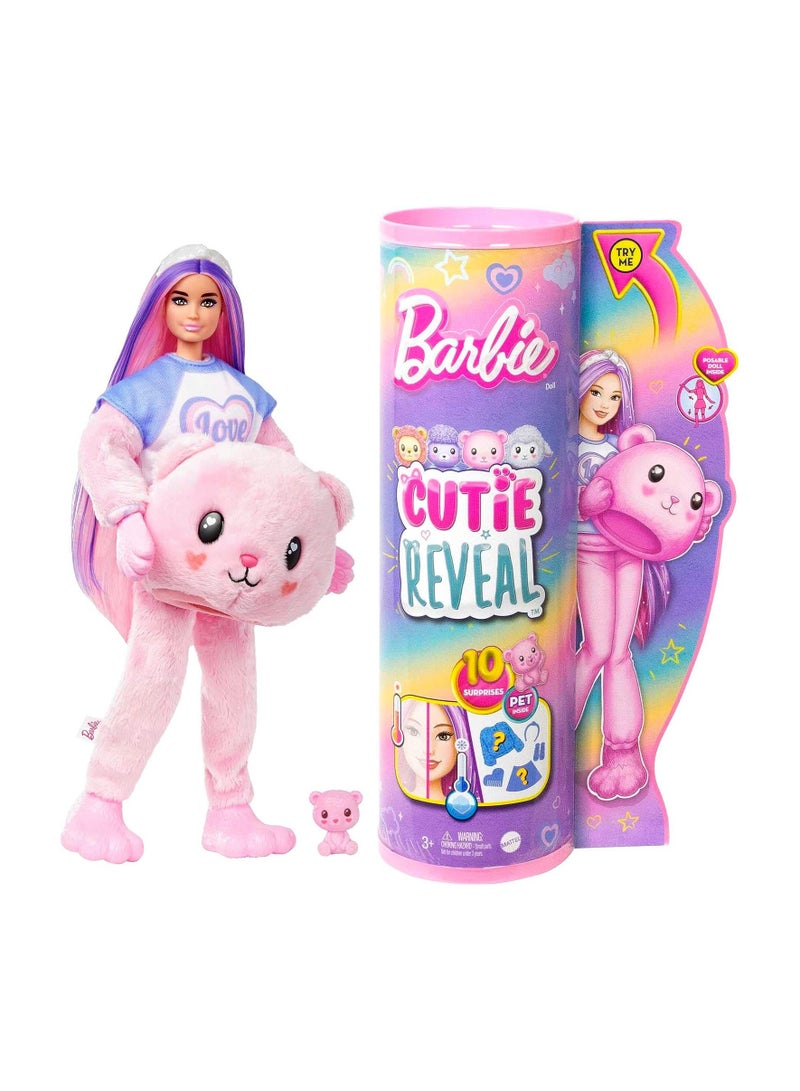 Barbie Cutie Reveal Doll And Accessories, Cozy Cute Tees Teddy Bear