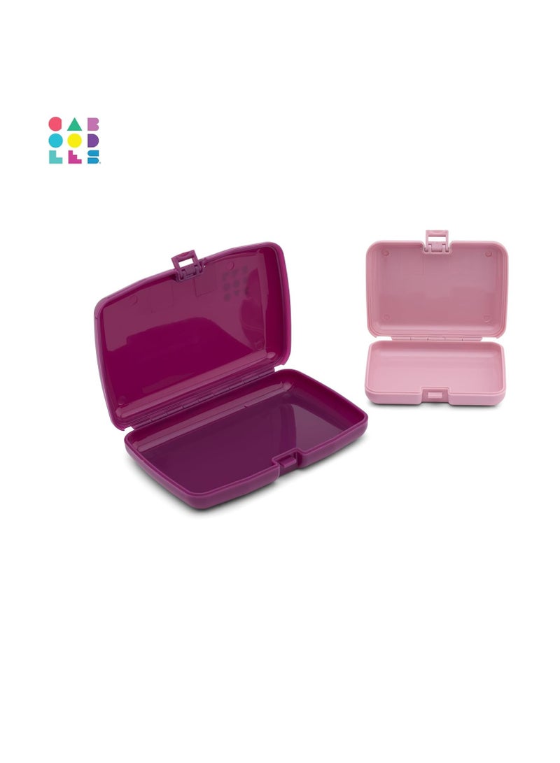 Caboodles Care Pack + Lil Bit Set, Pink & Violet, Travel Organizers for Makeup, Snap-Tight Latch for Mess-Free Travel, Compact Size