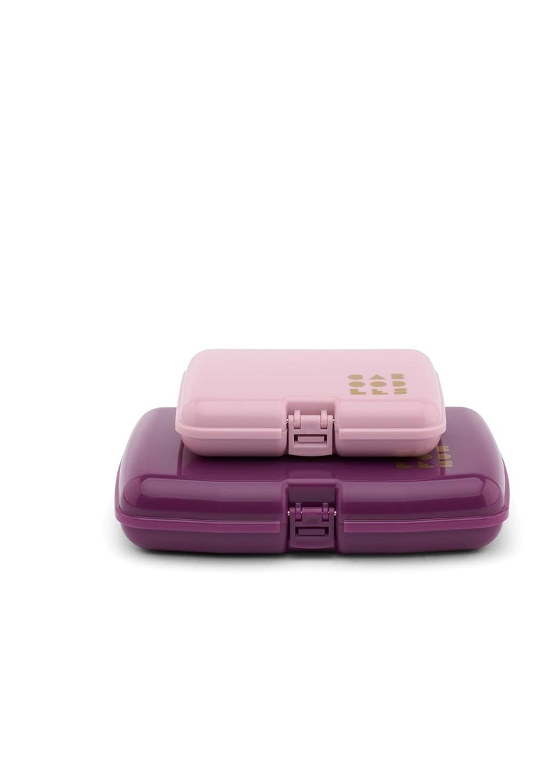 Caboodles Care Pack + Lil Bit Set, Pink & Violet, Travel Organizers for Makeup, Snap-Tight Latch for Mess-Free Travel, Compact Size