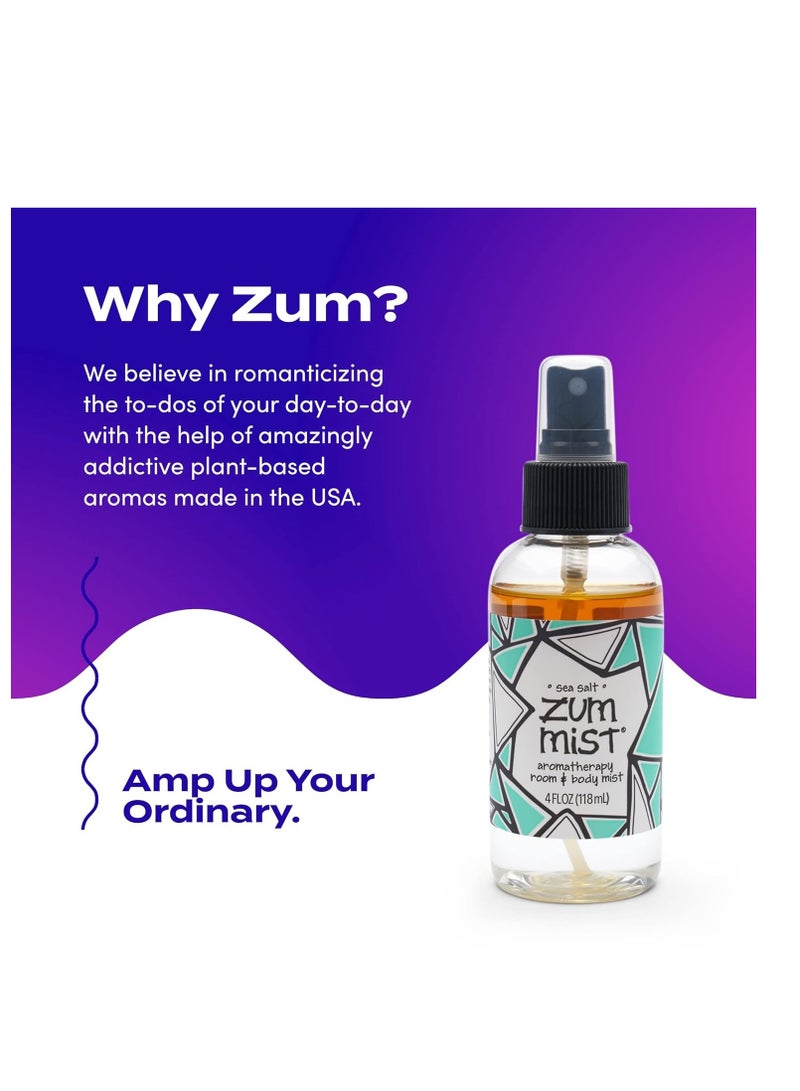 Indigo Wild Zum Mist Room & Body Spray - Aromatherapy Essential Oil Spray - Natural Body Mist & Room Spray - Sea Salt Scent - 4 fl oz