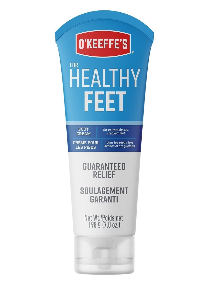 O'Keeffe's for Healthy Feet Foot Cream, Guaranteed Relief for Extremely Dry, Cracked Feet, Clinically Proven to Instantly Boost Moisture Levels, 7.0 Ounce Tube, (Pack of 1)