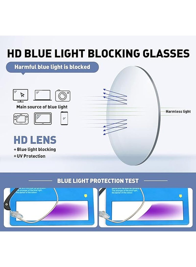 3 Anti-Blue Light Semi-Rimless Anti-Eyestrain Computer Glasses