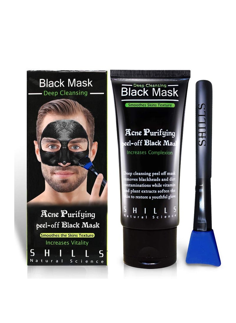 SHILLS Blackhead Remover, Pore Control, Skin Cleansing, Purifying Bamboo Charcoal, Peel Off Face Mask,1 Bottle(1.69 fl. oz)