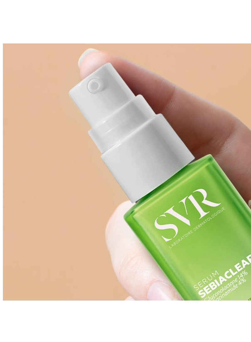 SVR Sebiaclear Face Serum - Reduces the Appearance of Fine Lines, Wrinkles, Helps Control Breakouts & Unclog Pores - With Niacinamide, Retinoid-like & Hyaluronic Acid - For Sensitive Oily Skin 1 fl.oz