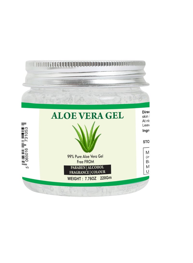 Aloe Vera Gel | 100% Pure Natural Aloe Gel | For Moisturizing Face Skin & Hair Care,Durable Moisturizing Hydrating Soothing | Non-Sticky (7.76 oz)