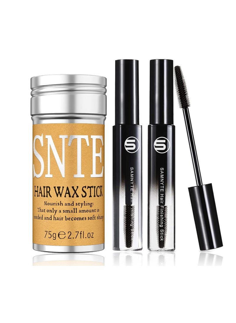 Samnyte Hair Wax Stick for Flyaways, Fly Away Hair Tamer Stick for Baby Hair, Hair Finishing Stick Works in 3 Seconds, Hair Wax Stick for Long-Lasting Fixed Hair Styling, Wax Stick for Hair