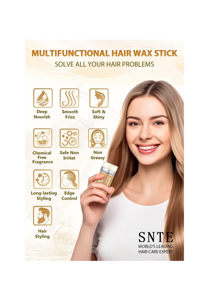 Samnyte Hair Wax Stick for Flyaways, Fly Away Hair Tamer Stick for Baby Hair, Hair Finishing Stick Works in 3 Seconds, Hair Wax Stick for Long-Lasting Fixed Hair Styling, Wax Stick for Hair