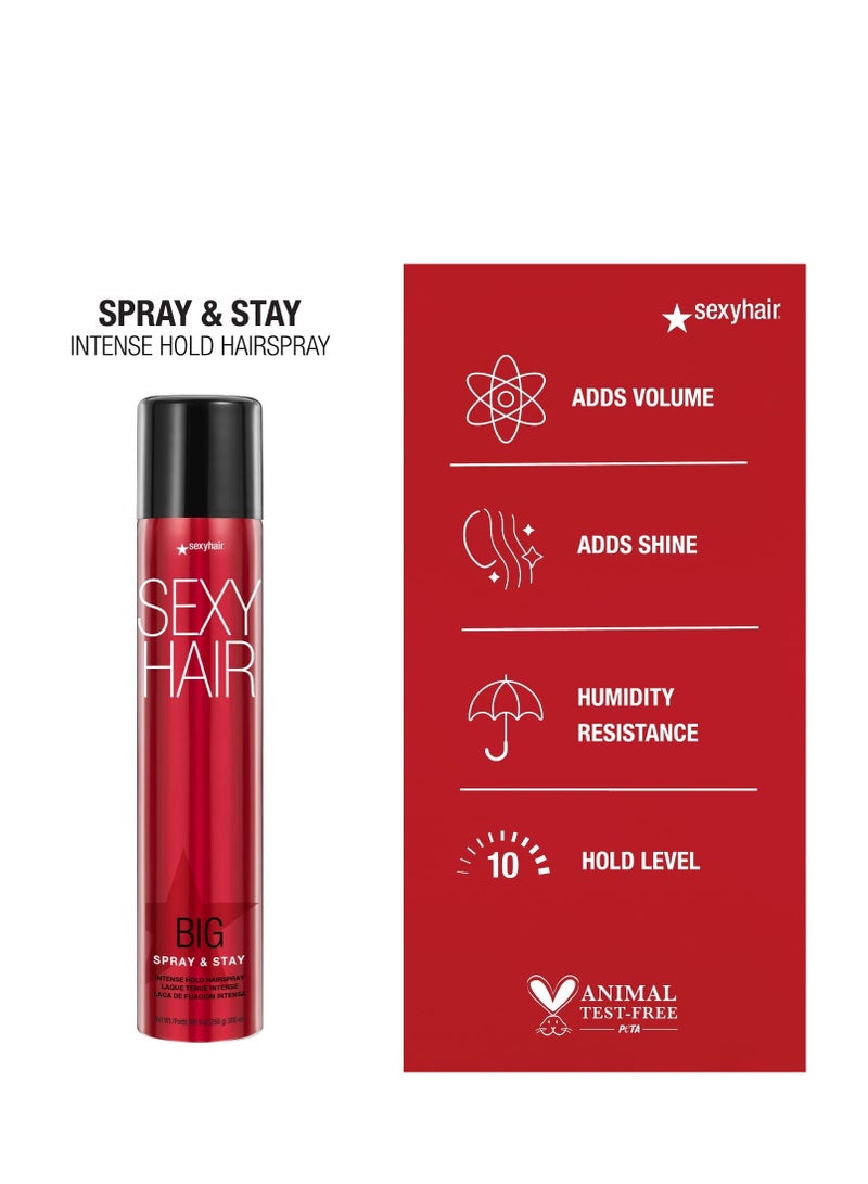 Big Spray & Stay Intense Hold Hairspray | Extreme Hold and Shine | Up to 72 Hour Humidity Resistance | All Hair Types
