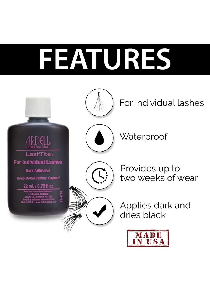 Ardell LashTite Lash Adhesive Dark for Individual Lashes, 0.75 oz