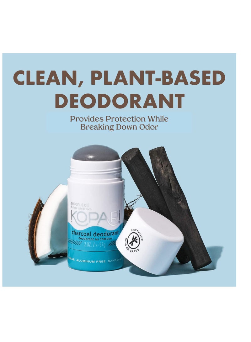 Kopari Deodorant for Women with Organic Coconut Oil | Aluminum Free Deodorant | Non Toxic Deodorant, Vegan, Gluten Free, Paraben Free, Deodorant for Men & Women | 2.0 oz | Charcoal