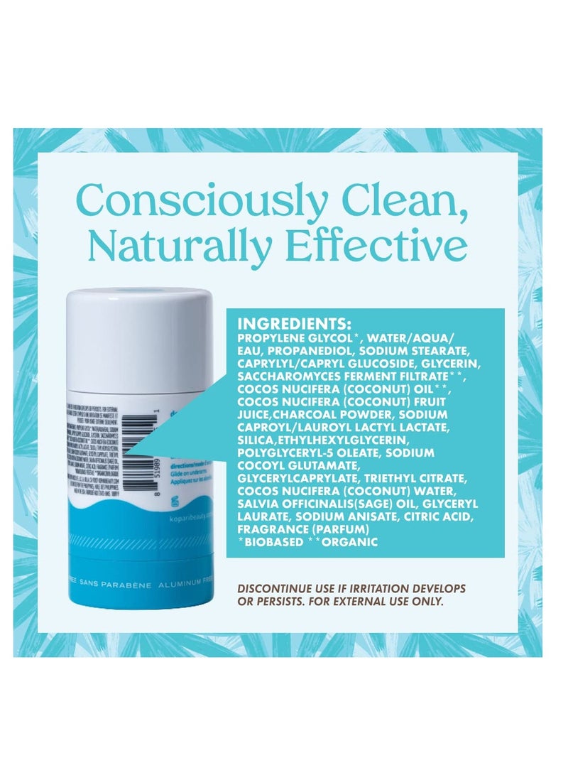 Kopari Deodorant for Women with Organic Coconut Oil | Aluminum Free Deodorant | Non Toxic Deodorant, Vegan, Gluten Free, Paraben Free, Deodorant for Men & Women | 2.0 oz | Charcoal